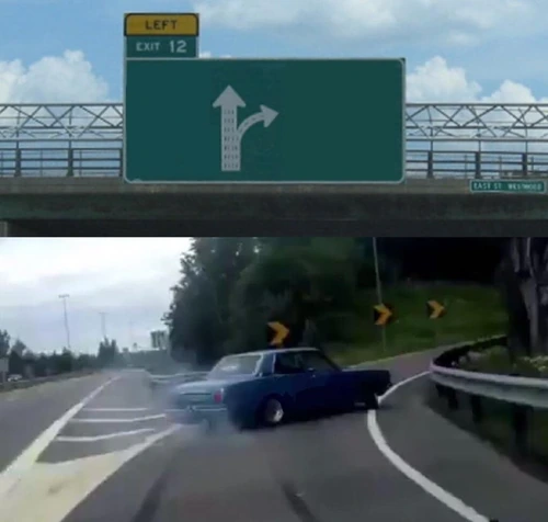 Left Exit 12 - Car Swerving